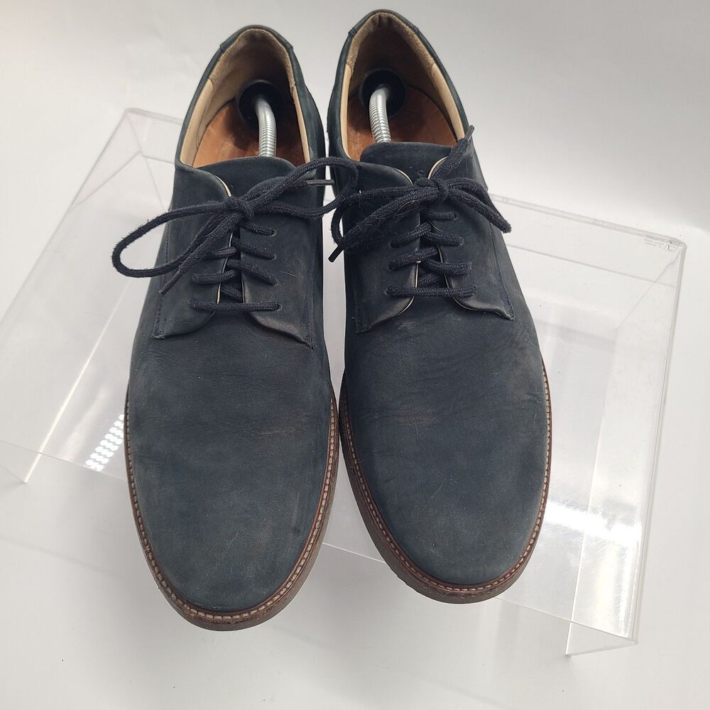 Samuel Hubbard Bucks Plain Toe Derby - Navy Blue Nubuck Leather - 12M